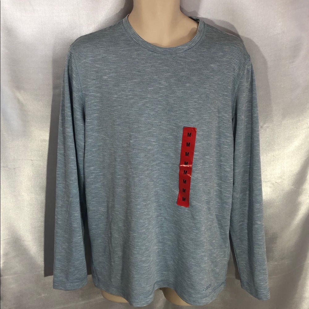 ORVIS LONG SLV SHIRT, BLUE/SILVER, MEDIUM